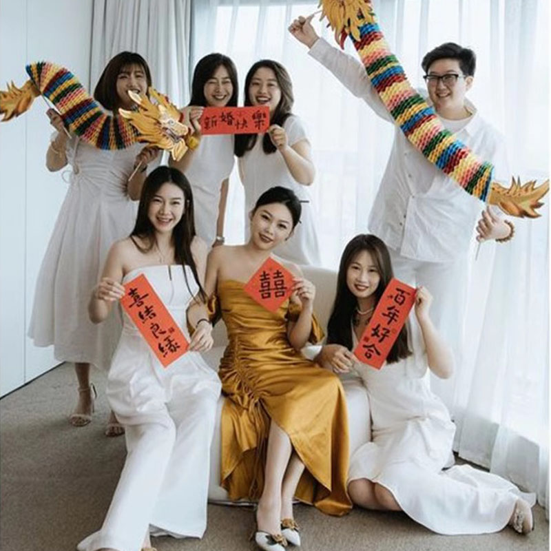 拍照道具结婚迷你小对联电梯婚礼跟拍婚房布置装饰喜字门贴用品