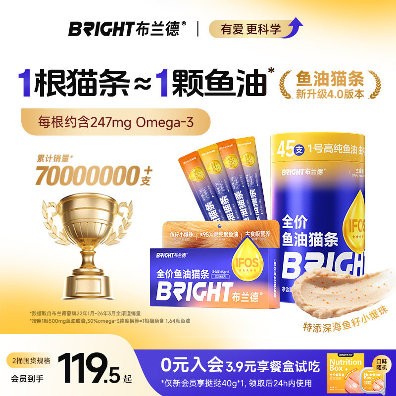 布兰德鱼油猫条pro高浓度omega3图片