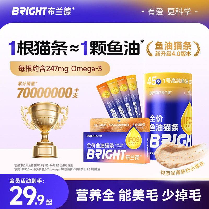 布兰德鱼油猫条pro高浓度omega3图片