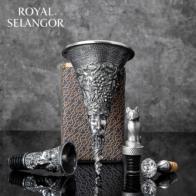 【袁弘同款】皇家雪兰莪手工锡制巴克斯红酒醒酒器瓶塞酒塞倒酒器