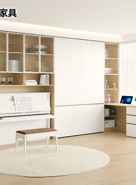 折叠床柜钢琴柜衣柜书柜书桌一体转角组合多功能隐形床柜3CH31