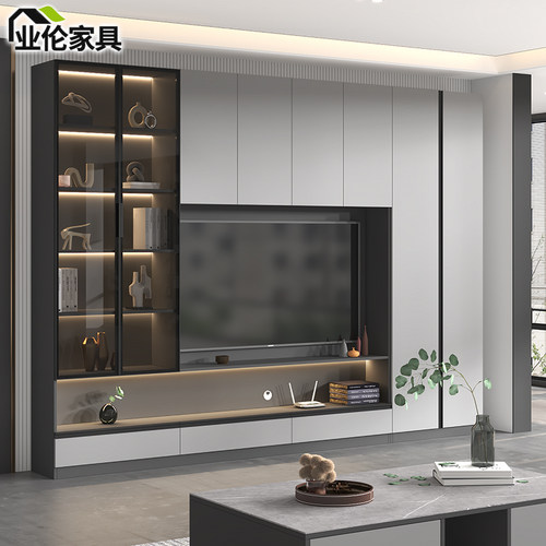 简约现代多功能电视柜组合墙柜