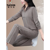 洋气减龄妈妈休闲服两件套 女2025新款 运动套装 女装 啄木鸟女士秋装