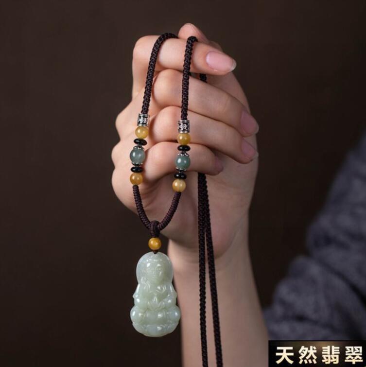 高档翡翠和田吊坠挂绳挂脖绳玉佩绳挂件绳男女项链绳手工绳可调节