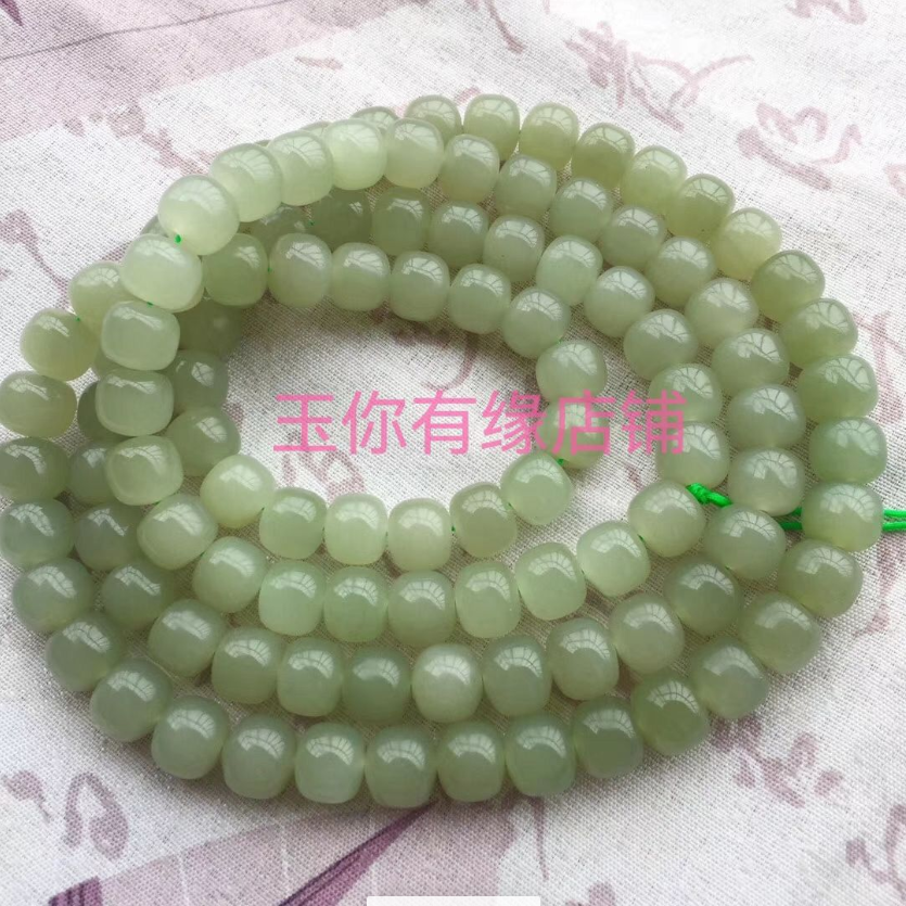 天然和田色晴水色老型珠108颗佛珠女款手链半成品diy散珠子毛衣链