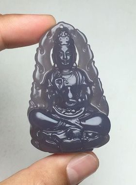 和田色玉色多色玉镂空雕刻观音菩萨平安牌吊坠双面平安工艺品玉石