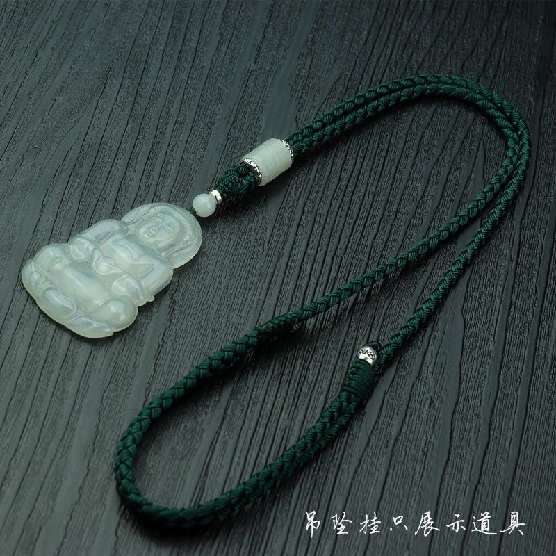 玉琮和田玉吊坠绳手工项链绳粗款玉佩挂绳可调节绳龙鳞12股编织绳