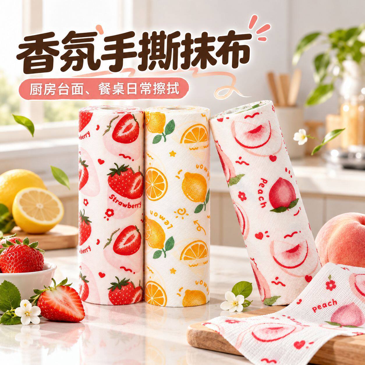香氛手撕抹布厨房一次性强吸水加厚手撕抹布洗碗清洁专用周抛抹布