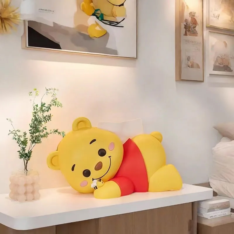 卡通维尼小熊纸巾盒摆件家居用高档客厅创意餐边柜桌面茶几装饰品