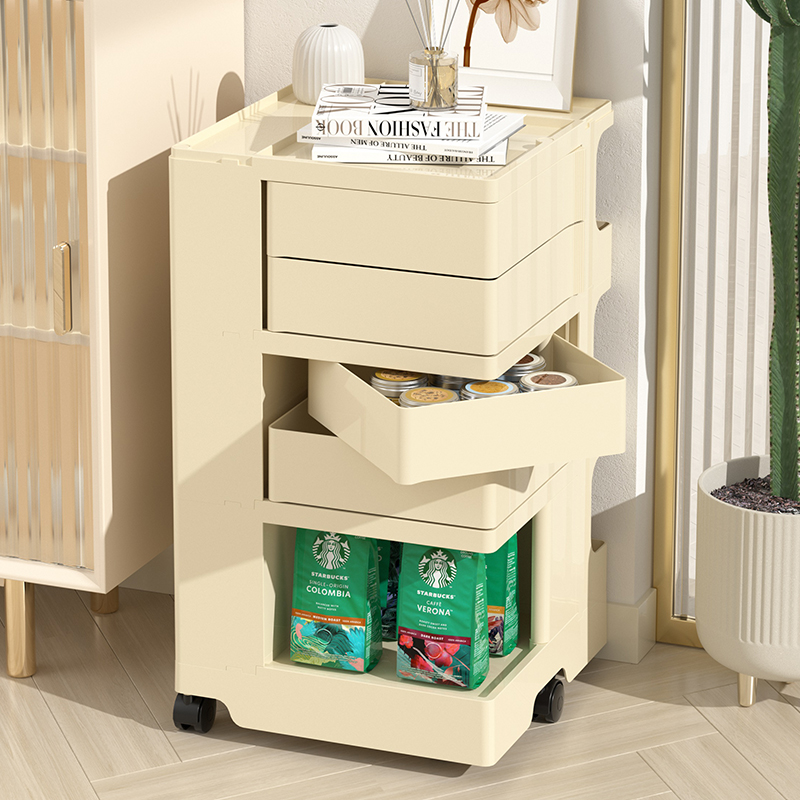 收纳柜子移动卧室ins推车奶油风