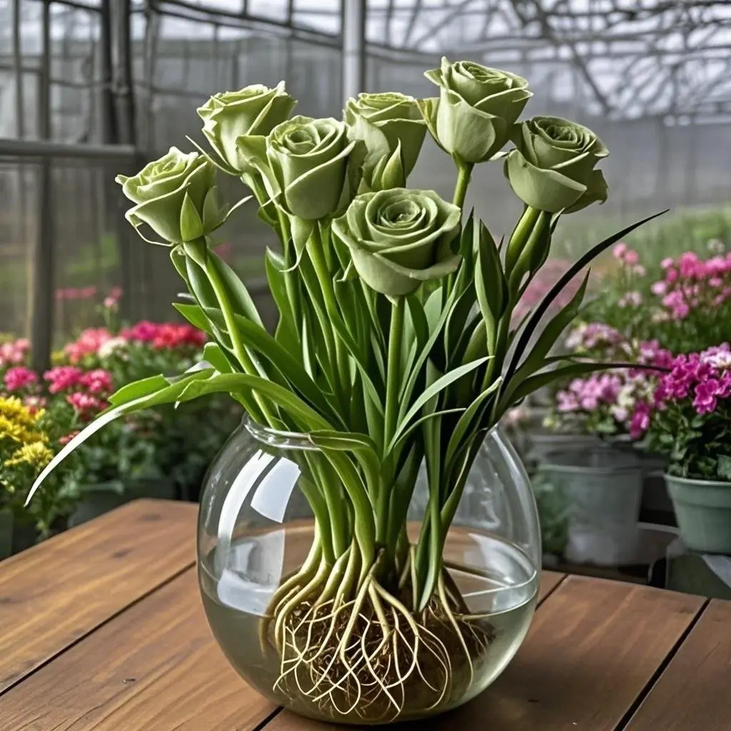 水培玫瑰草花大花浓香型重瓣花苗桌面水培花卉宿根植物懒人好养
