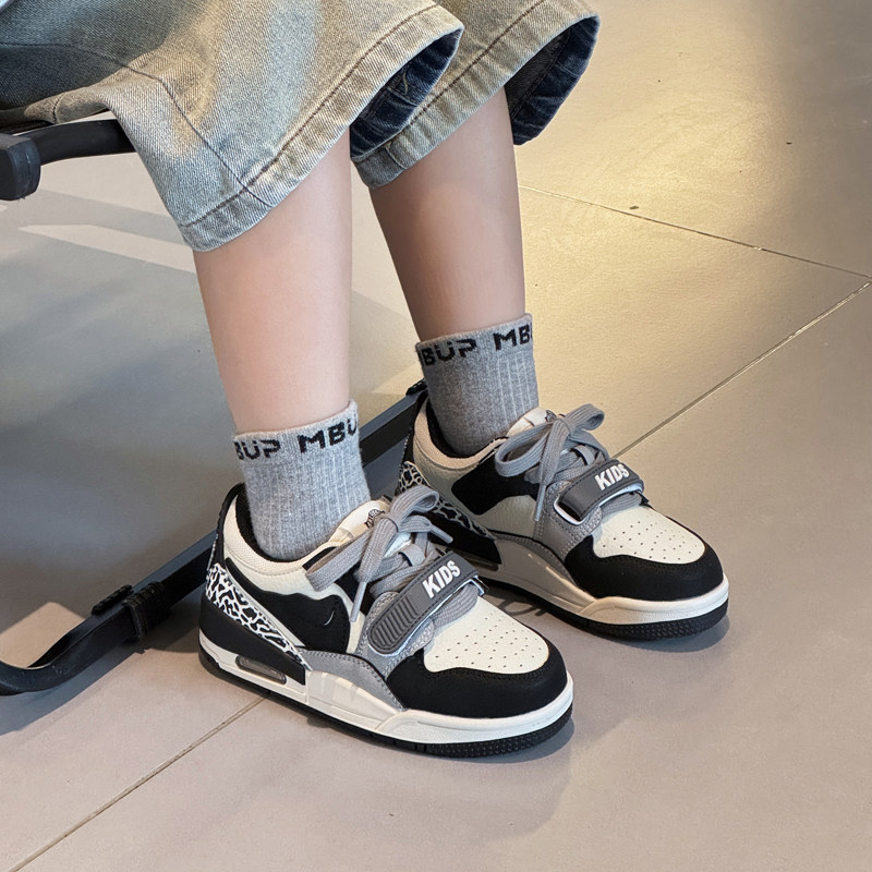 儿童小白鞋aj男童气垫魔术贴运动鞋女童韩版拼色篮球鞋休闲板鞋潮