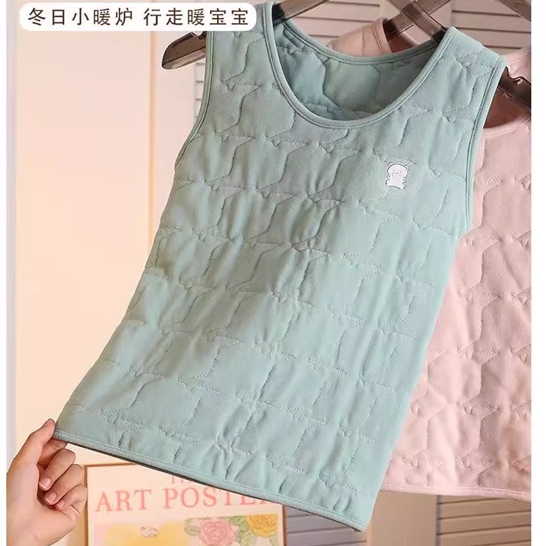 冬季2025新款儿童背心坎肩马甲男童女童加厚内搭无袖舒适保暖套头