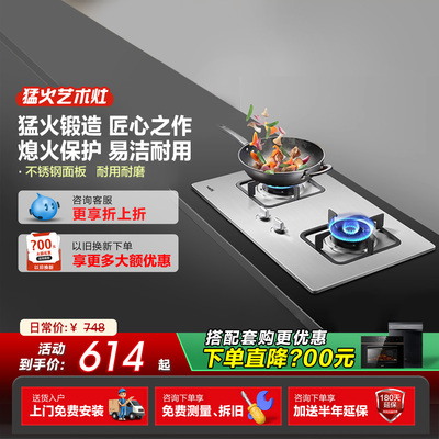 华帝燃气灶i10039A不锈钢双灶