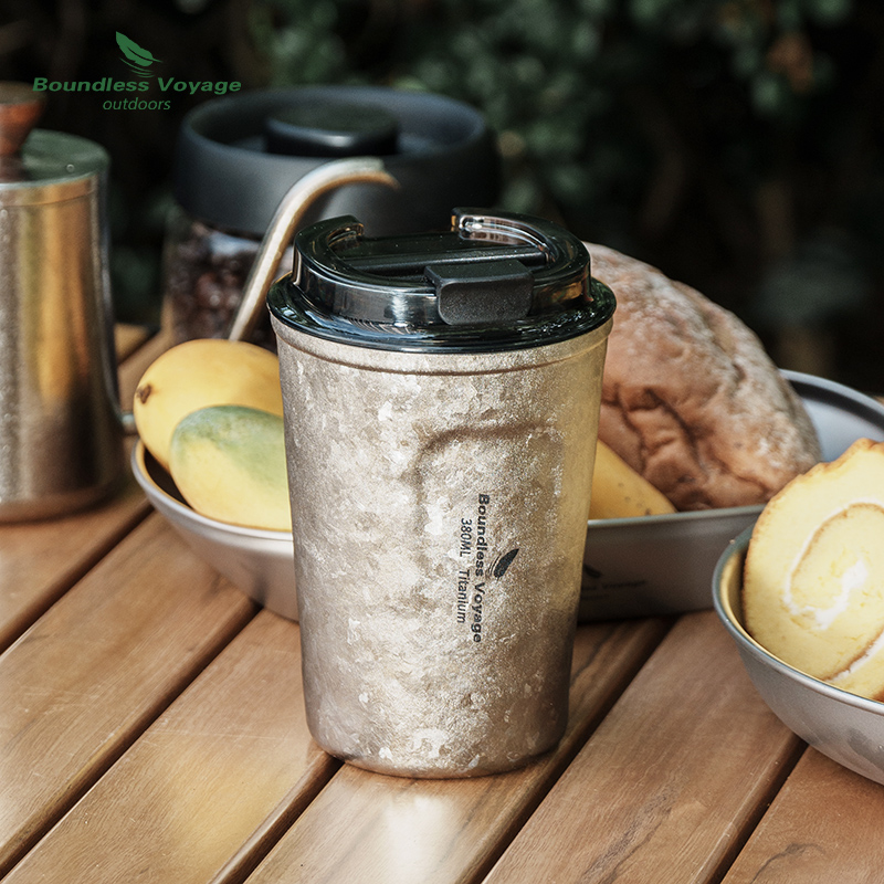 必唯純鈦戶外咖啡杯380ml防燙