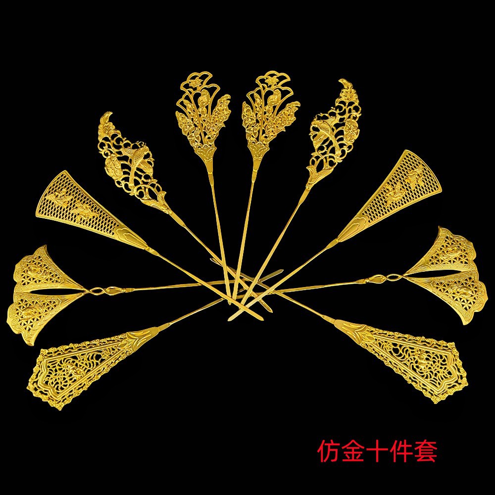 复原唐代发簪镂空花鸟簪供养人发发饰