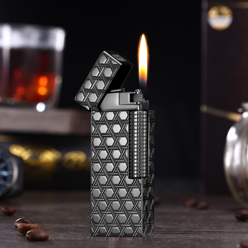 英国GBI大船纯黄铜充气无声打火机创意个性送男友高档侧滑轮窄机