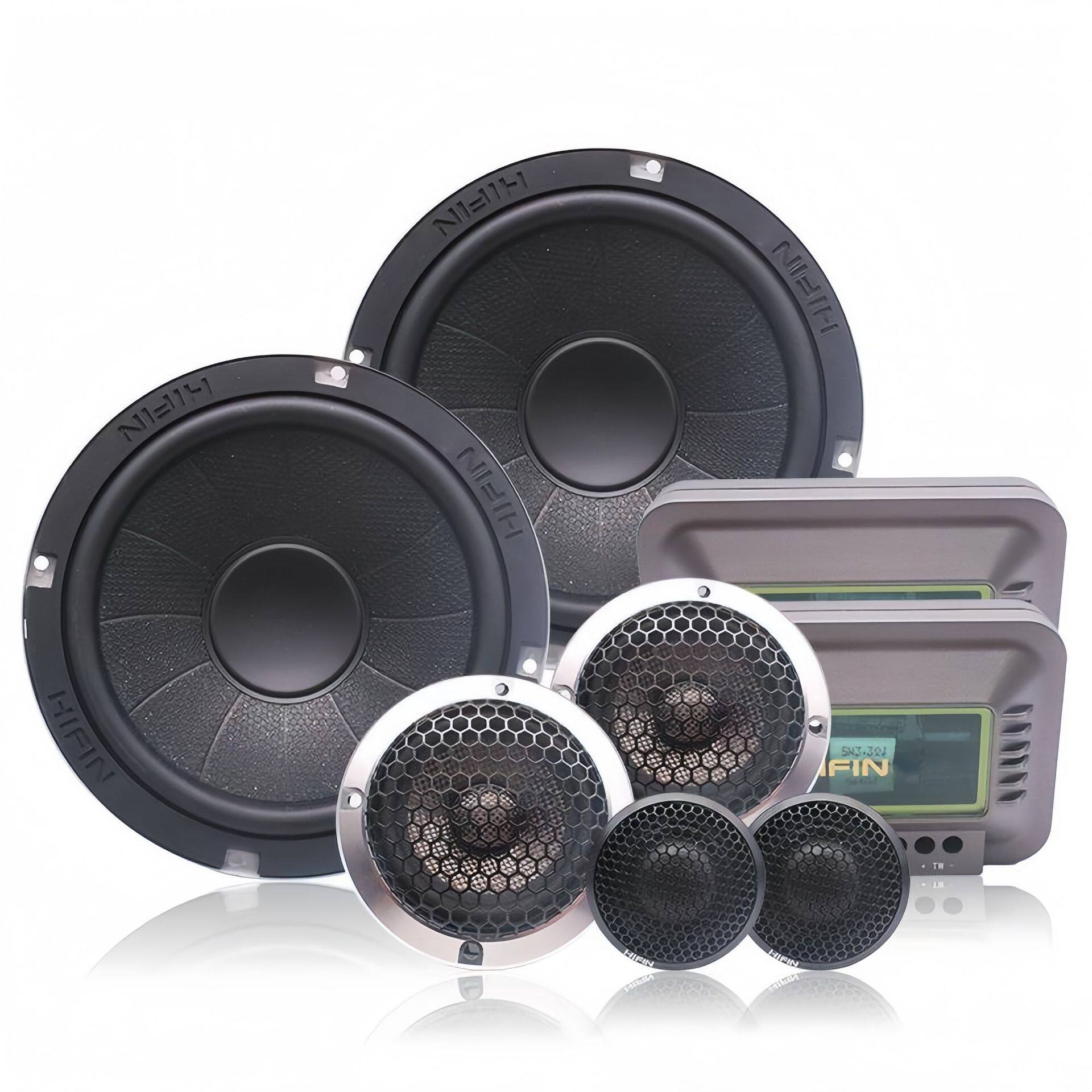 汽车改装三分频喇叭倒模升级hifi音响高中低音扬声器套装6.5寸