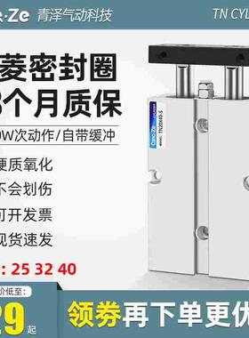 TN25气缸小型气动双轴双杆32/40*60X10X20X30X40X50X75X100X25 S