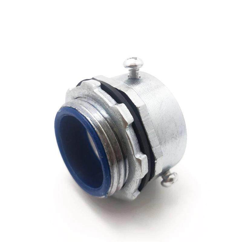 加厚桥架管接头 三柱外丝卡套接头 电缆穿板接头 镀锌穿线管DN20