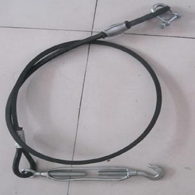 重型半挂货车紧绳器收紧绳2.4米橡胶包裹钢丝绳紧固绳可定制工具