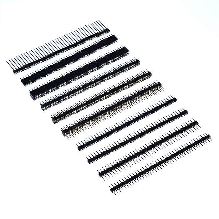 间距2.54MM 圆孔排针排母母座 1*40P 2*40P 单排双排圆孔座 环保