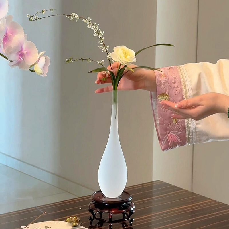 情绪稳定花瓶轻奢高级感摆件客厅插花玻璃透明水养插花创意中式