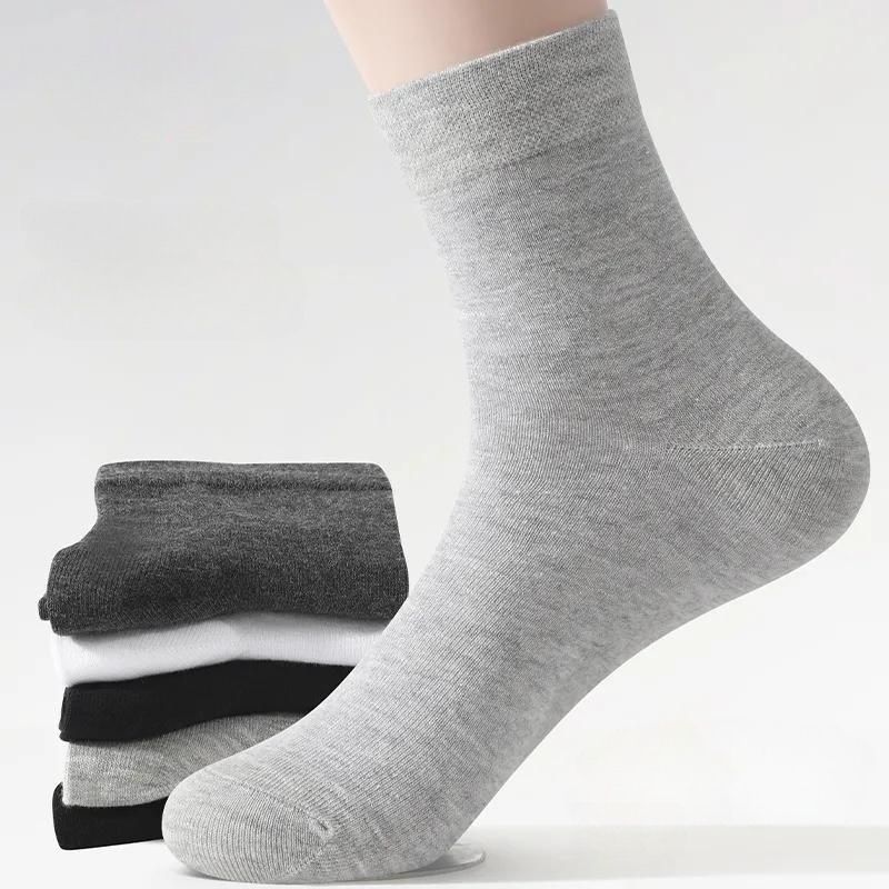 袜子男春夏薄款中筒袜吸汗防臭商务一次性长筒袜百搭纯色运动袜