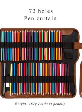 *JIANW 72 Holes Foldable Canvas Pen Curtain Color Pencil Can