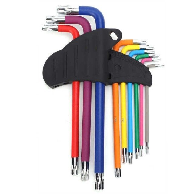9pcs star shaped hex socket wrench set multicolor hex key to