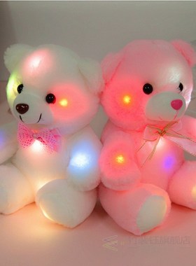 Creative LED Sensing Teddy Bear Stuffed Animal Bedtime Comp