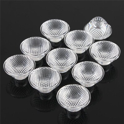 Durable 10Pcs/set 20mm 10/30/60/90/120 Degree PMMA LED Lens