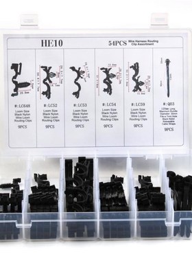 54PCS Assorted 6Types Car Rivet Retainer Screw Fastener Clip