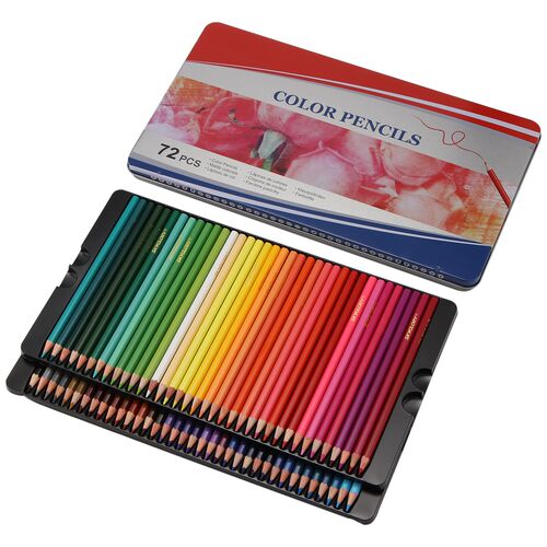 72Pcs Professional Oil Color Pencil Set Watercolor Drawing C