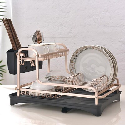 Aluminium Alloy Dish Rack Kitchen Organizer Storage Drainer