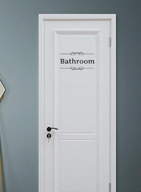 1pc Wall Sticker Bathroom Decor Toilet Door Vinyl Decal Tran