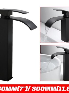 Short/High Faucet Waterfall Black Bathroom Basin Faucet Sing