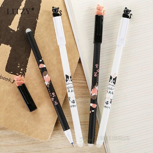 25Pcs/Lot Cat Erasable Pen Set Cute nicorn Pens Washable Gel