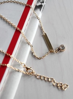 2015 New-Style Classic Golden Crystal Necklace Simple Long N
