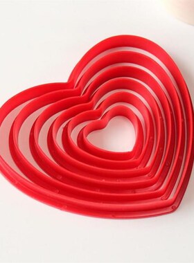 6Pcs Heart Cookie Biscuit Fondant Cake Cutter Decor Tools Mo