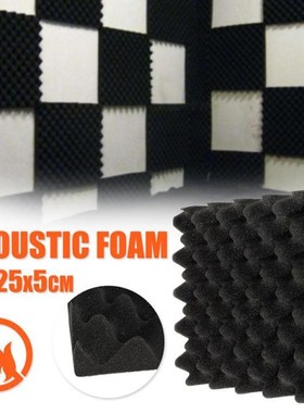 1PC 25X25X5CM Black Acoustic Soundproof Sound Stop Absorptio