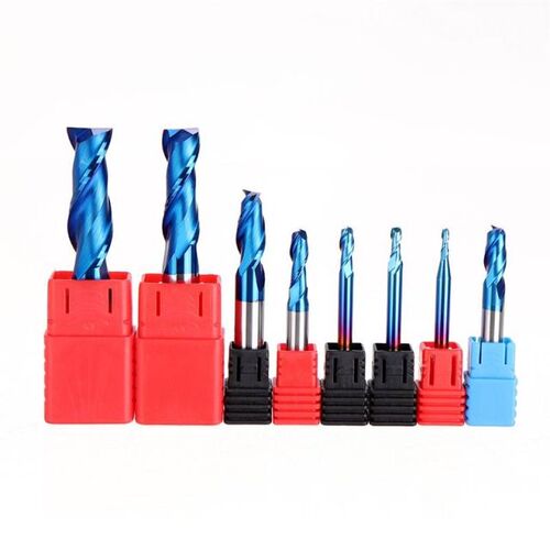 8Pcs HRC55 Tungsten Carbide 2 Flute End Mill Set R1-R6 Milli