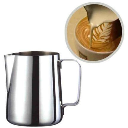 Stainless Steel Frothing Coffee Pitcher Pull Flower Cup Capp