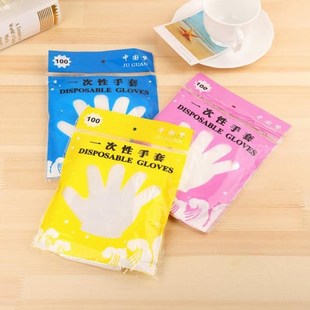 100Pcs Food Grade Disposable Plastic Gloves HDPE Film Gloves