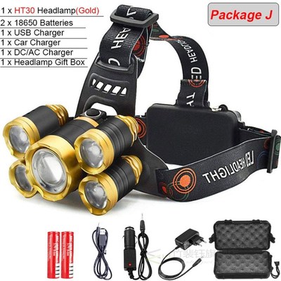 Most Powerful 8000LM LED Headlamp Zoomable XML 3/5 LED T6 He