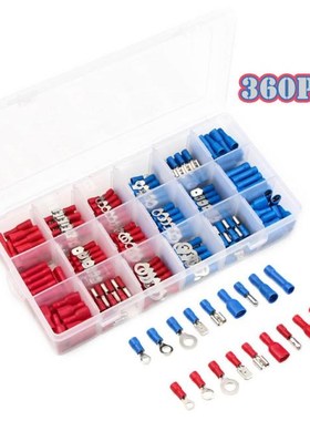 360pcs Electrical Crimp Terminals Insulated Butt Connectors