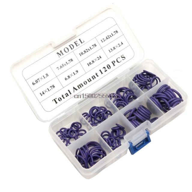 120Pcs HNBR Car Van Air Conditioning Rubber Washer O Ring Se
