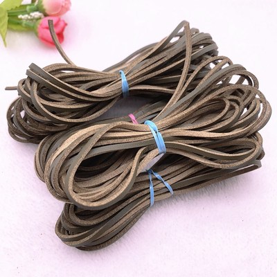 NEW 5yards/lot 3mm Flat Faux Suede Braided Cord Belt Leather