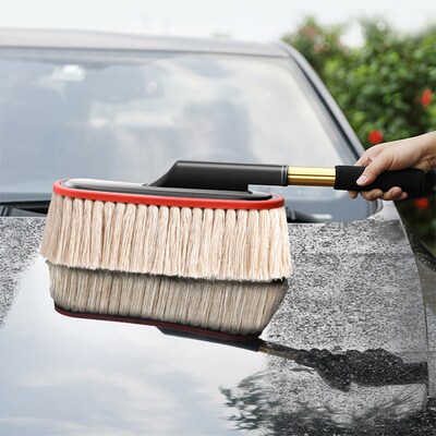 Cotton Wire Retractable Wax Mop Car Duster Wipe Car Mop Brus