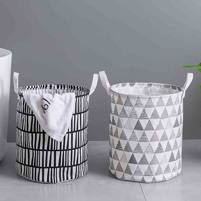 1pc Large Foldable Dirty Laundry Basket Organizer Printed Co